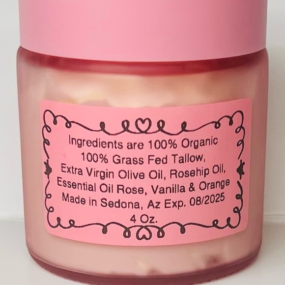 NEW ORGANIC TALLOW MOISTURIZER 4 FL OZ. 🌹 ROSE VANILLA - Picture 5 of 6